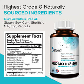Dainova Nutrition Probiotiques pour Femmes sur un fond neutre