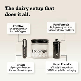 DairyPill comprimé lactase en gros plan