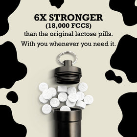 DairyPill Enzymes Lactase avec étiquette de 18000 FCC