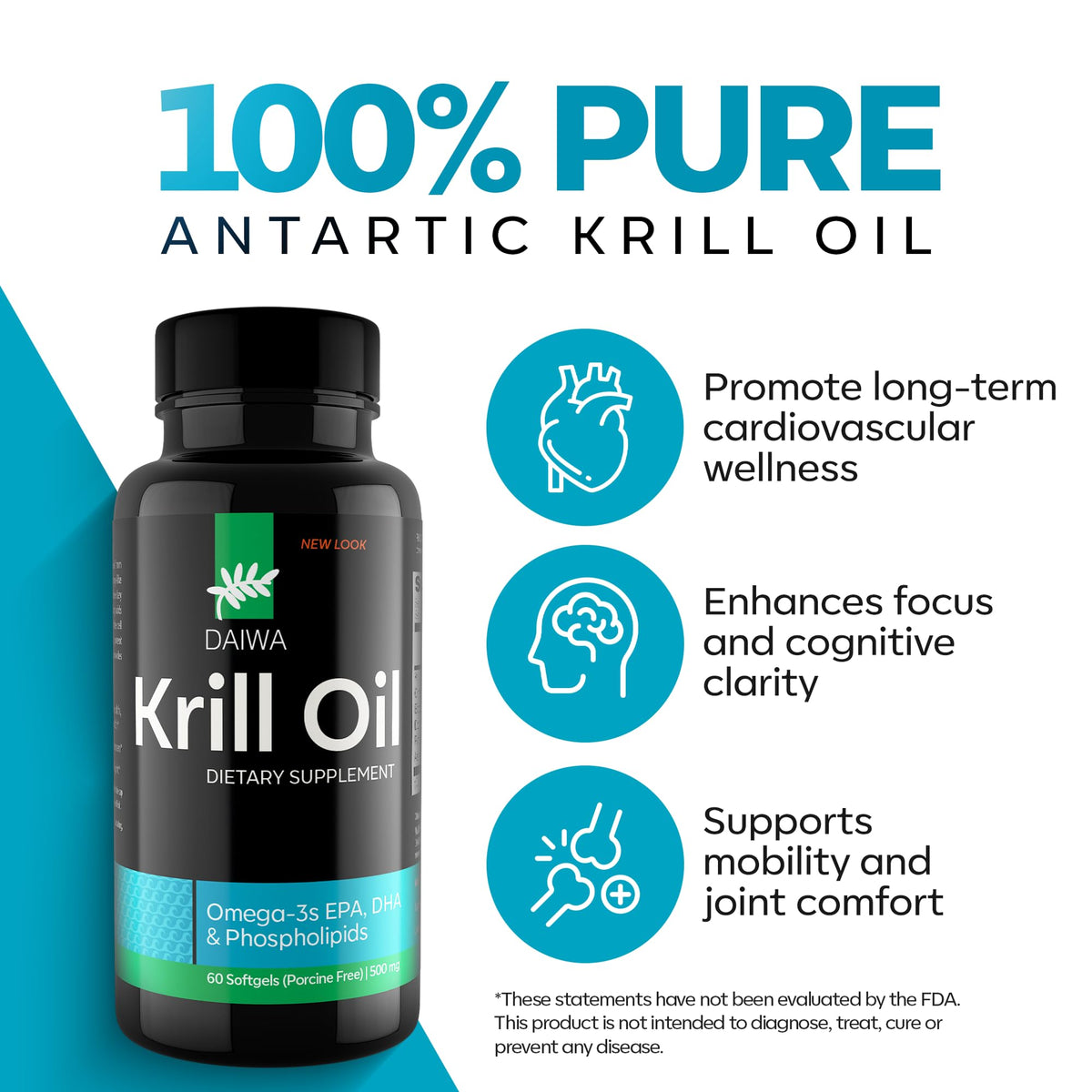 Daiwa Huile de Krill 1000mg boîte ouverte avec capsules