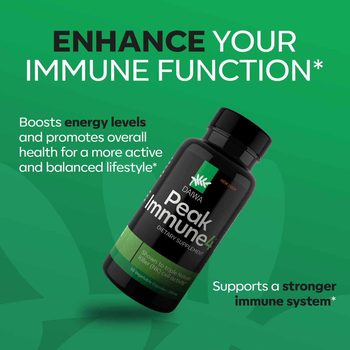 Daiwa PeakImmune4® boîte vue arrière avec informations nutritionnelles