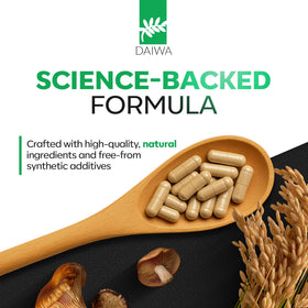 Daiwa PeakImmune4® capsules ouvertes montrant le contenu