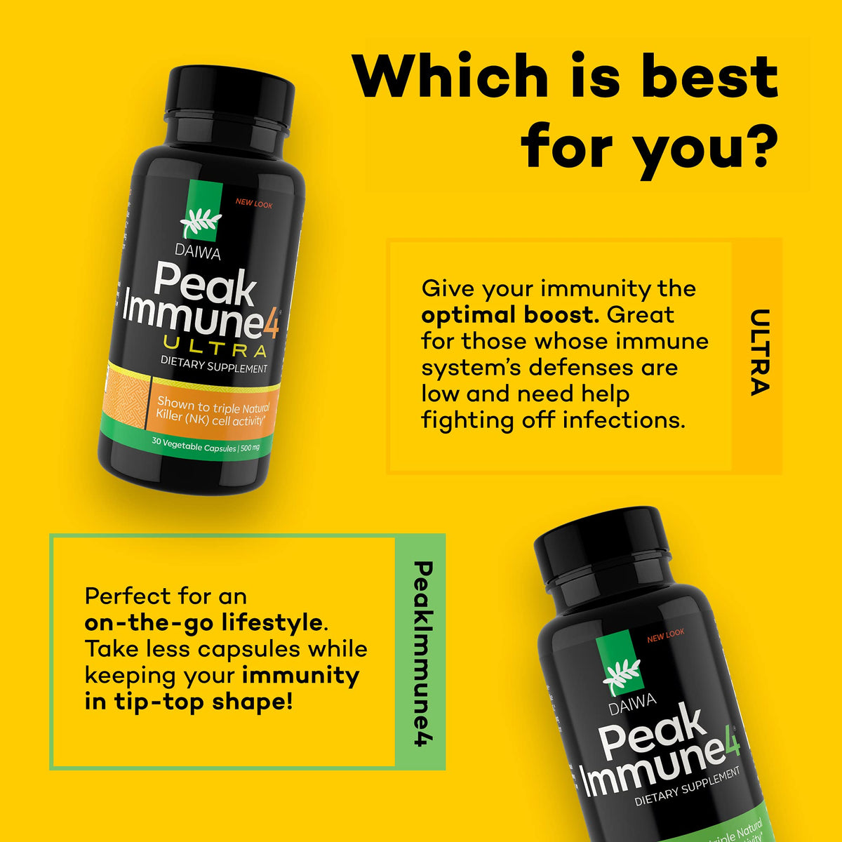 Daiwa PeakImmune4 complément alimentaire sur une table