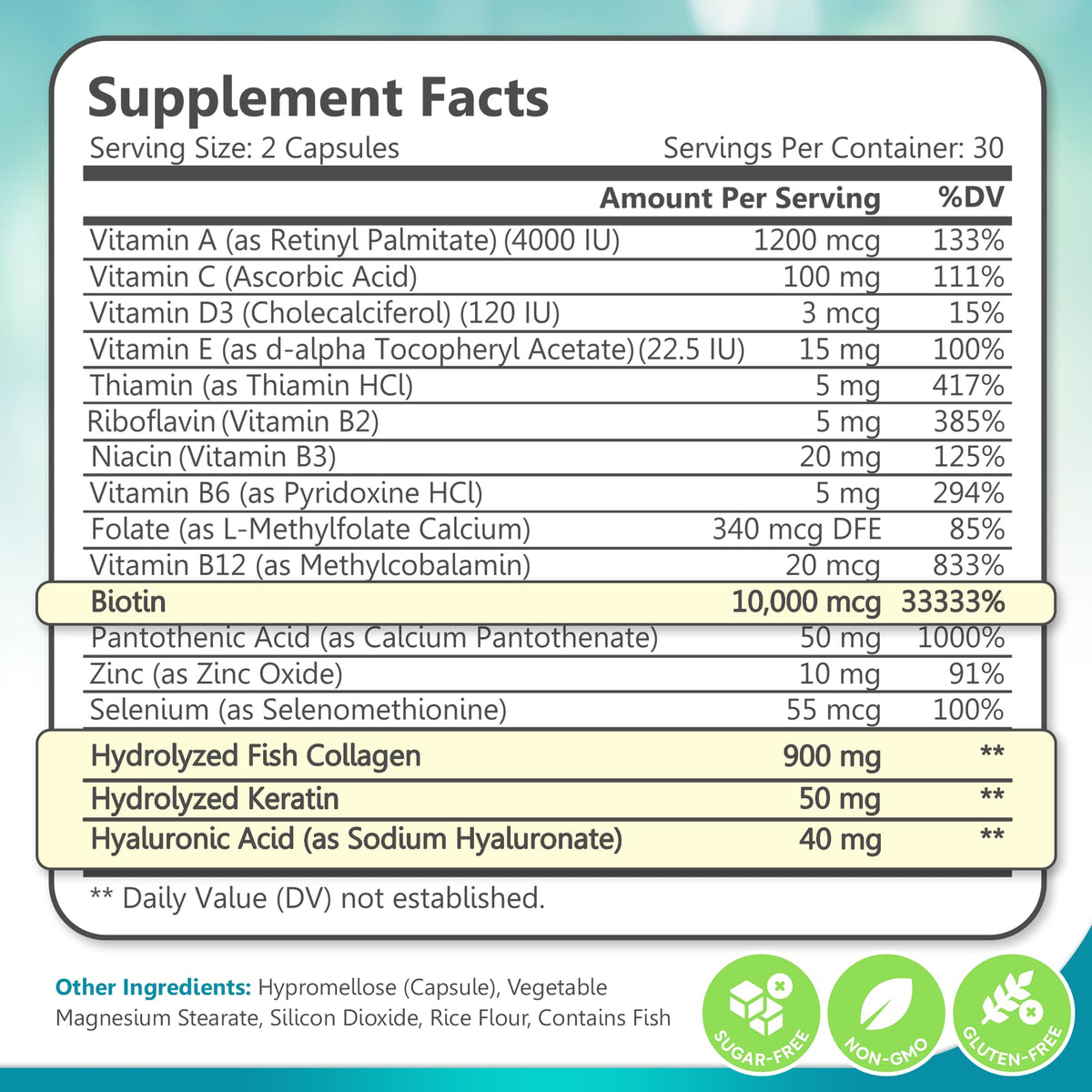 Dalnara Biotine Collagène Kératine 120 capsules près de produits de beauté