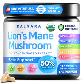 Dalnara Champignon Lion's Mane bouteille vue avant avec 120 gélules