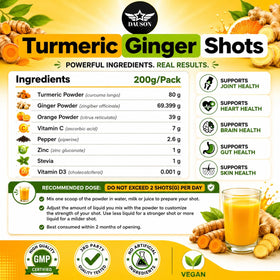 DAUSON Shots de Curcuma et Gingembre, vue de dessus