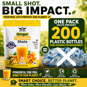 DAUSON Shots de Gingembre et Curcuma, taille du produit en main