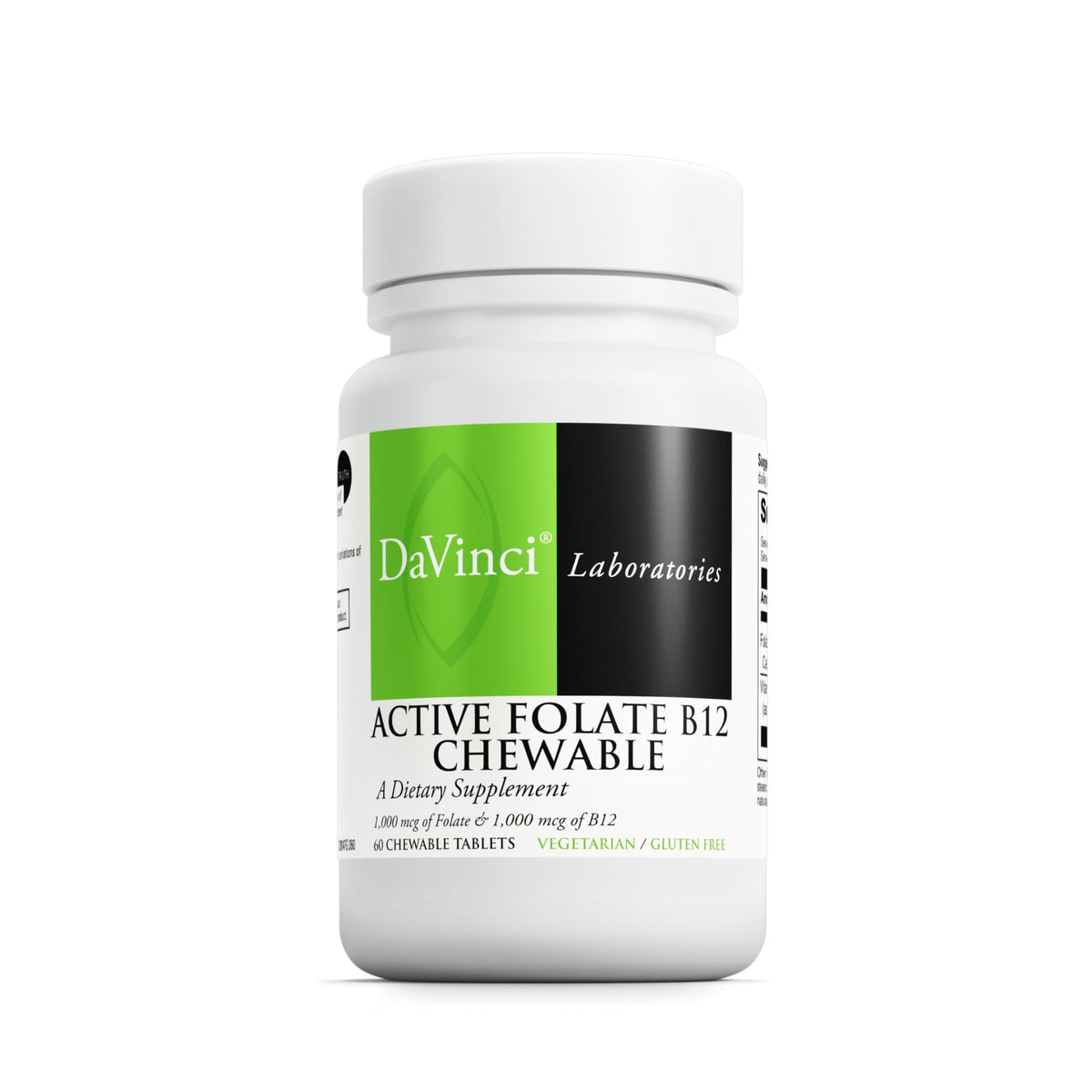 DAVINCI Active Folate B12 comprimés à mâcher 60 unités vue de face