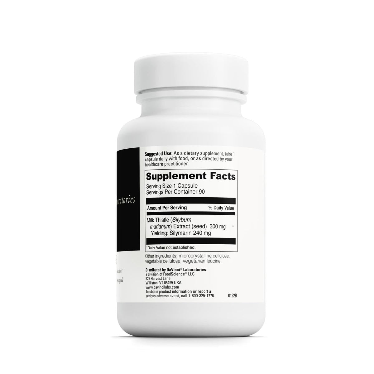 DAVINCI Chardon-Marie emballage avec informations nutritionnelles