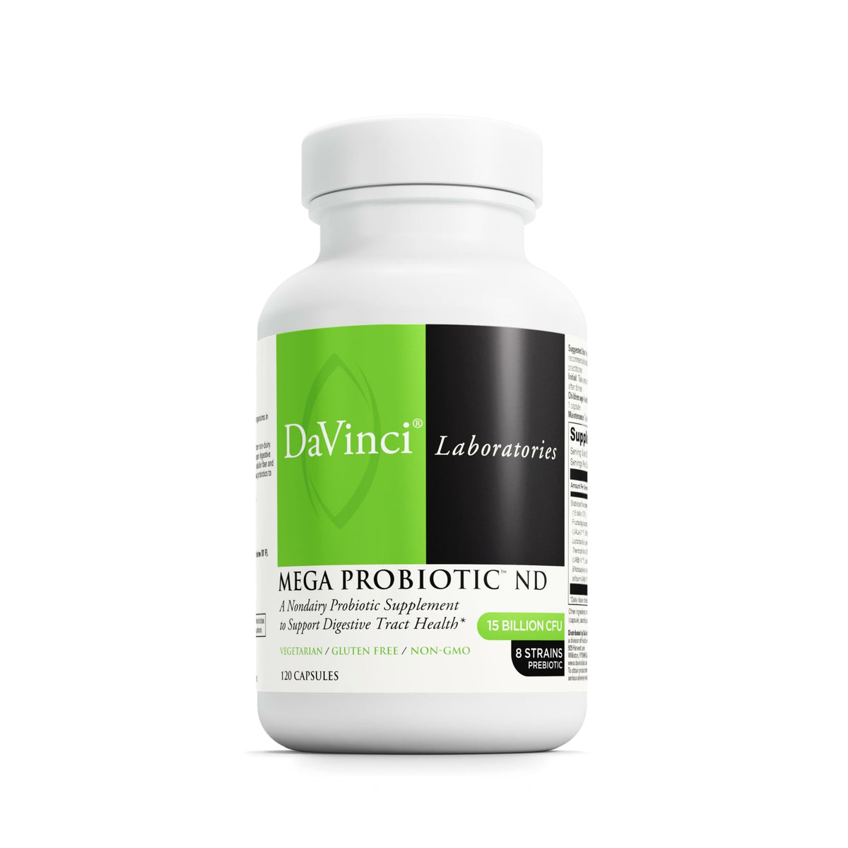 DAVINCI Mega Probiotic ND 120 gélules végétariennes, vue de face