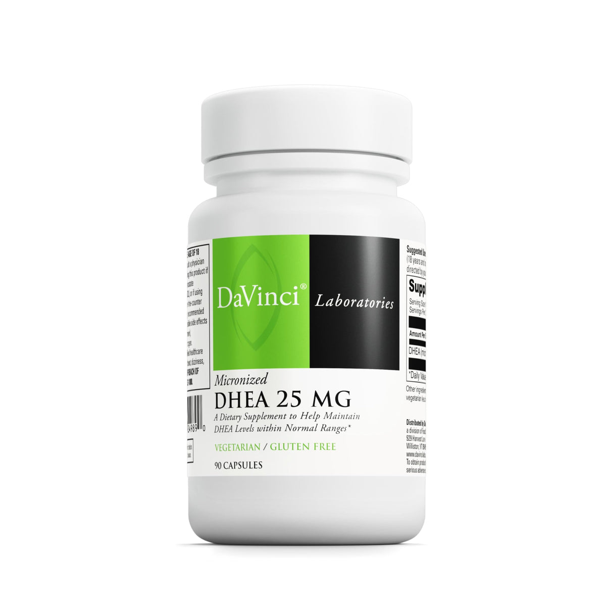 DAVINCI Micronized DHEA 25 mg boîte de 90 capsules végétariennes