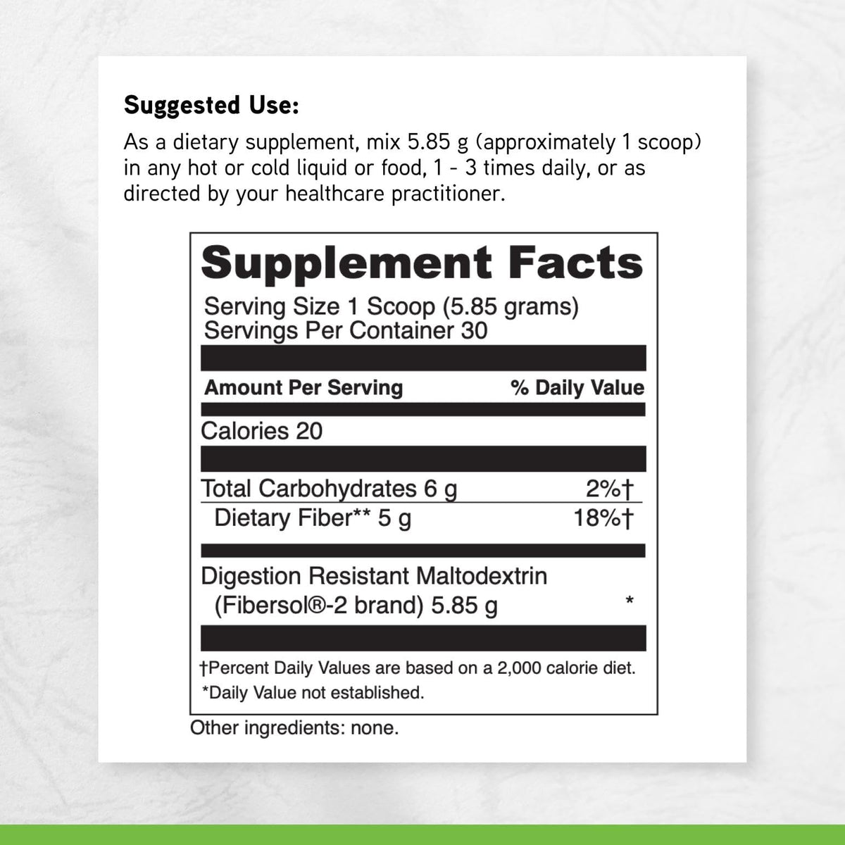DAVINCI Prébiotique Fibre 176 g - mesure de poudre