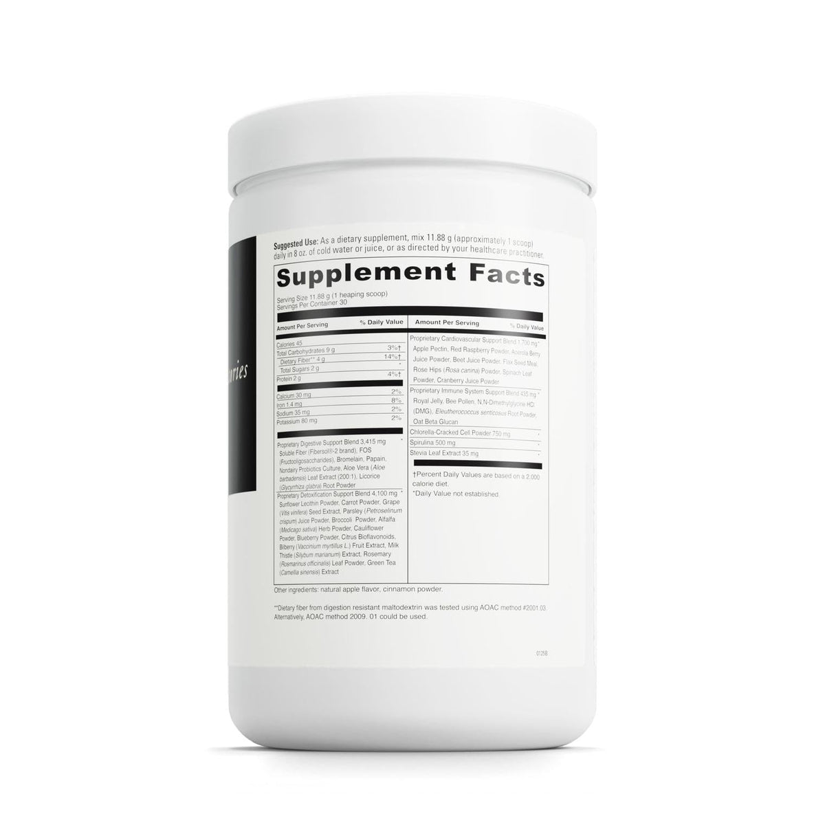 DAVINCI Spectra Greens emballage avant avec détails nutritionnels