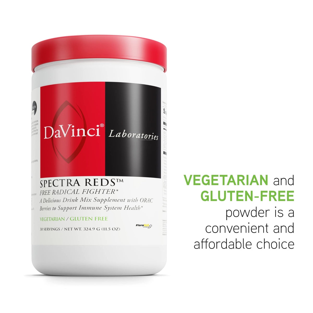 DAVINCI Spectra Reds emballage, informations nutritionnelles sur le dos