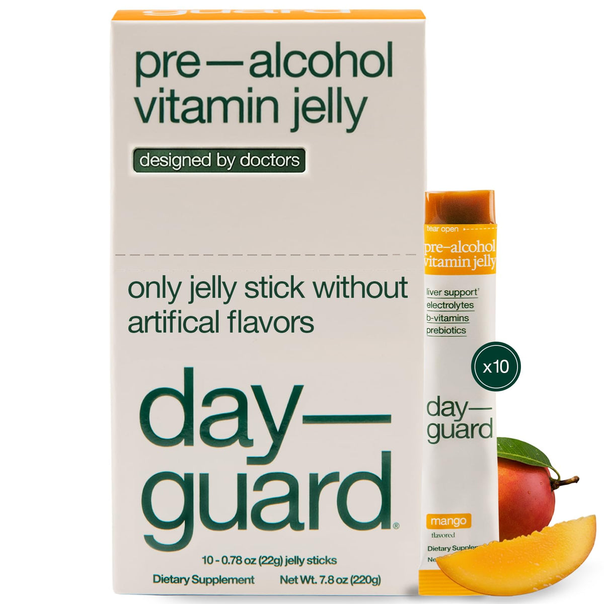 DAYGUARD Jelly Gummies 10 sticks au goût mangue en packaging