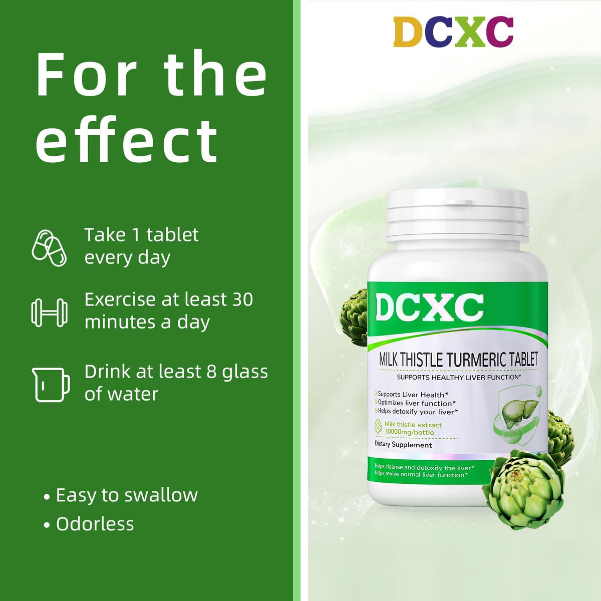 DCXC Extrait de Chardon-Marie étiquette avec dosage