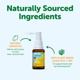 Ddrops Baby Algae DHA + ARA vue arrière du produit