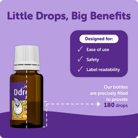 Ddrops support flacon de vitamine D liquide 600 IU 5 ml avec goutte