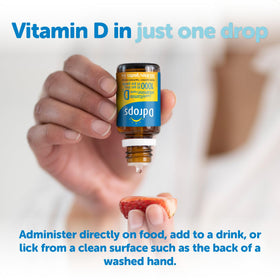 Ddrops Vitamine D3 1000UI flacon ouvert avec gouttes