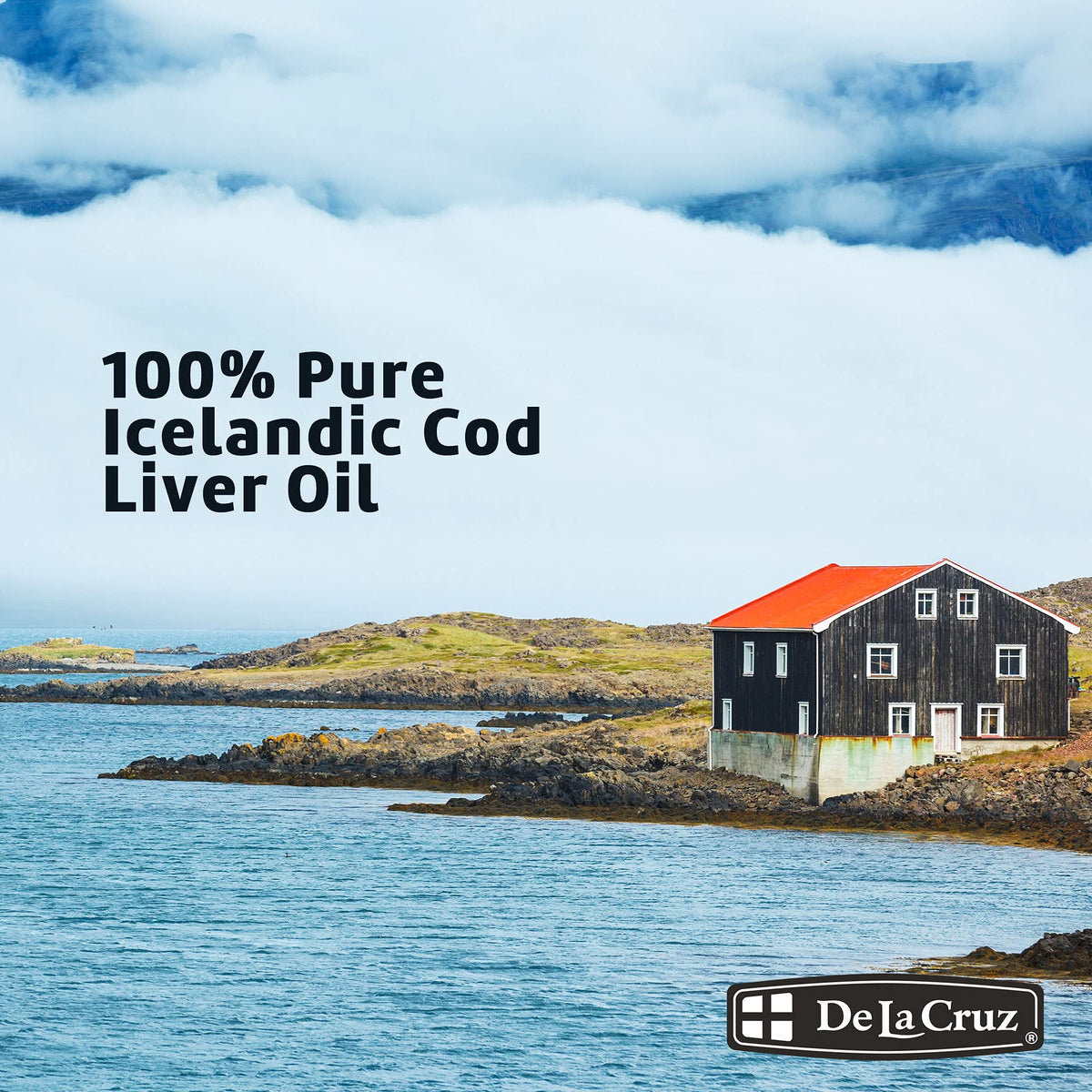 De La Cruz Huile de Foie de Morue Pure 4 oz avec aliments