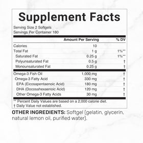 DEAL SUPPLEMENT bouteille de 360 gélules Omega-3 côté