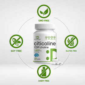 DEAL SUPPLEMENT Citicoline CDP Choline 1000mg 120 capsules vue de côté