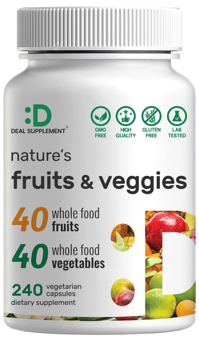 DEAL SUPPLEMENT Complément Alimentaire Fruits & Légumes 240 Capsules Végétales devant
