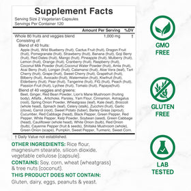 DEAL SUPPLEMENT Complément Alimentaire Fruits & Légumes 240 Capsules Végétales arrière