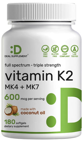 DEAL SUPPLEMENT Complément K2 600mcg gélules de coco vue de face