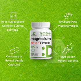 DEAL SUPPLEMENT Complexe de Magnésium 500 mg 240 Capsules avec étiquette