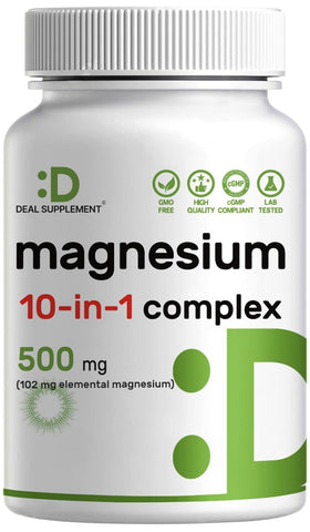 DEAL SUPPLEMENT Complexe de Magnésium 500 mg 240 Capsules Végétales vue de face