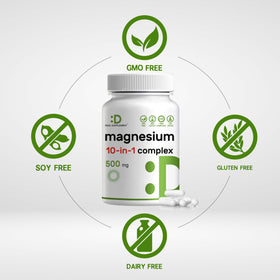 DEAL SUPPLEMENT Complexe de Magnésium 500 mg flacon ouvert avec capsules