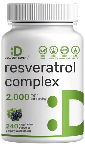 DEAL SUPPLEMENT Complexe de Resvératrol 240 Capsules Végétales - vue avant