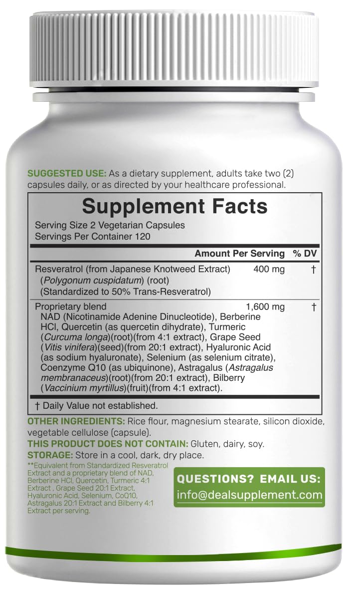 DEAL SUPPLEMENT Complexe de Resvératrol - présentation des capsules