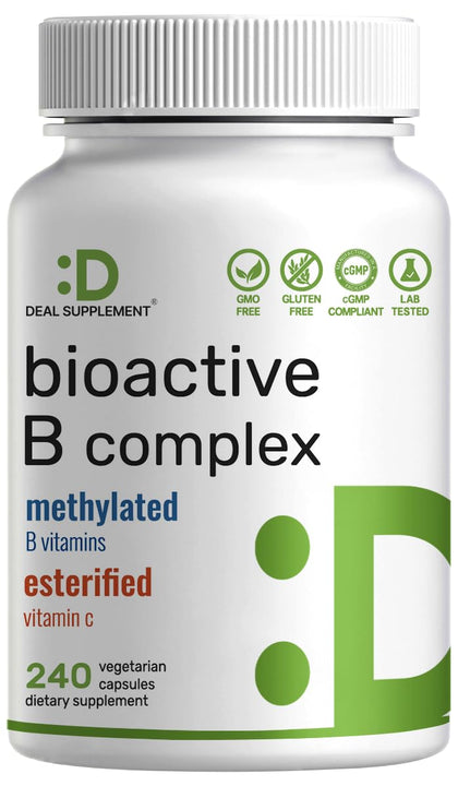 DEAL SUPPLEMENT Complexe de Vitamines B Bioactif 240 Capsules Végétales vue de face