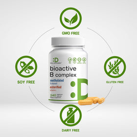 DEAL SUPPLEMENT Complexe de Vitamines B Bioactif 240 Capsules Végétales avec étiquette