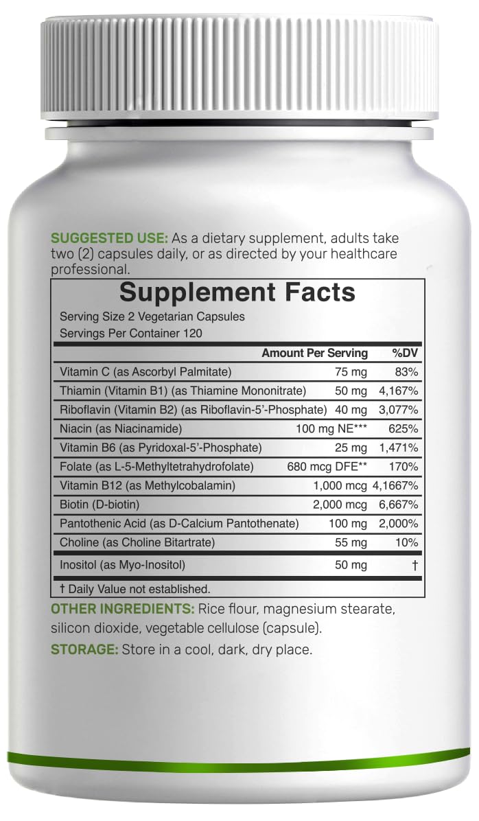 DEAL SUPPLEMENT Complexe de Vitamines B Bioactif 240 Capsules Végétales sur une table