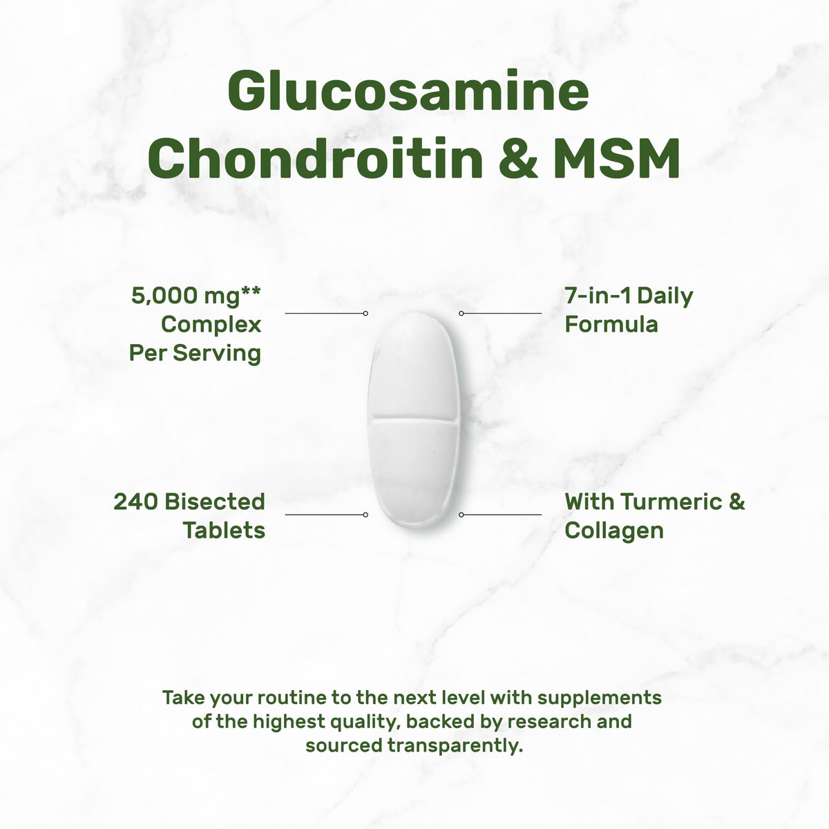 DEAL SUPPLEMENT Complexe Glucosamine Chondroïtine 240 comprimés, étiquette