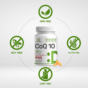 DEAL SUPPLEMENT CoQ10 200mg 240 capsules végétales sur fond blanc