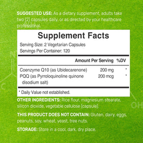 DEAL SUPPLEMENT CoQ10 200mg capsules végétales avec PQQ en gros plan