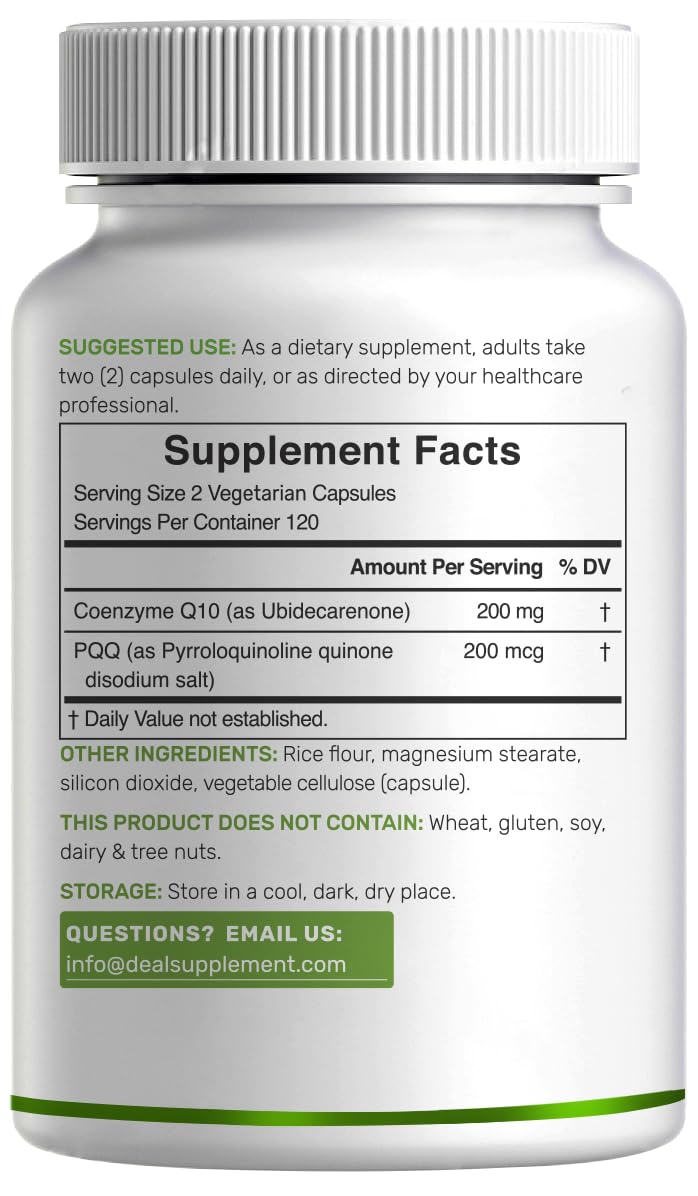 DEAL SUPPLEMENT CoQ10 200mg capsules végétales ouvertes