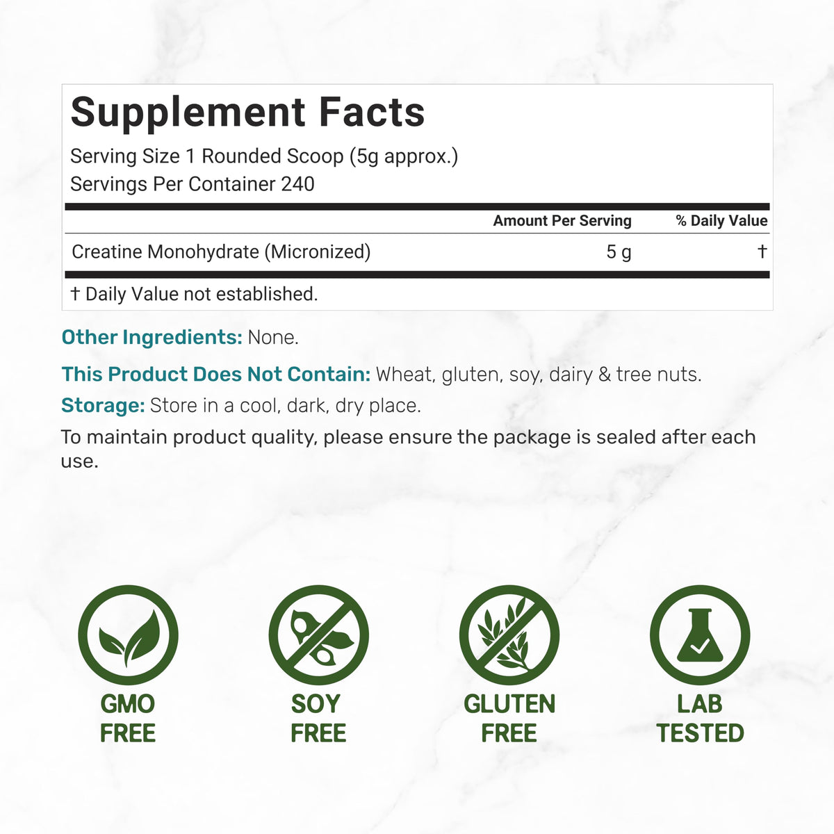 DEAL SUPPLEMENT créatine monohydrate 240 portions en emballage