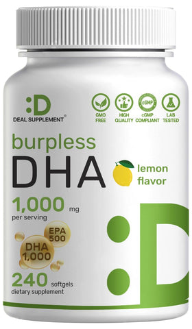 DEAL SUPPLEMENT DHA 1000mg 240 gélules softgels vue de face