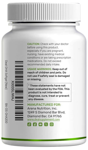 DEAL SUPPLEMENT DHA 1000mg gélules softgels dans une main