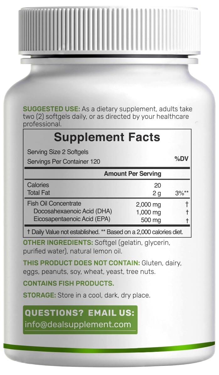 DEAL SUPPLEMENT DHA 1000mg gélules softgels et son emballage