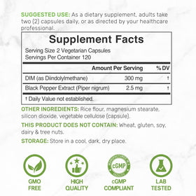 DEAL SUPPLEMENT DIM 300mg capsules végétariennes sur une surface blanche