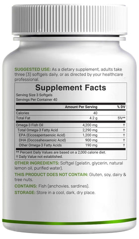 DEAL SUPPLEMENT étiquette de flacon d'huile de poisson