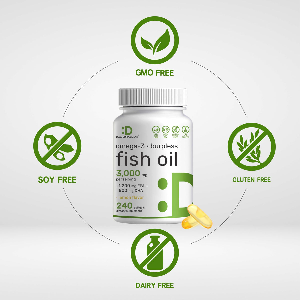 DEAL SUPPLEMENT gélules Omega 3 avec saveur de citron