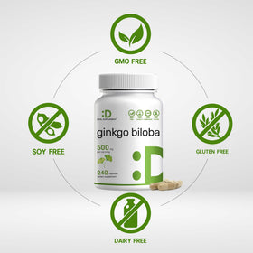 DEAL SUPPLEMENT Ginkgo Biloba 500mg capsules dans une cuillère