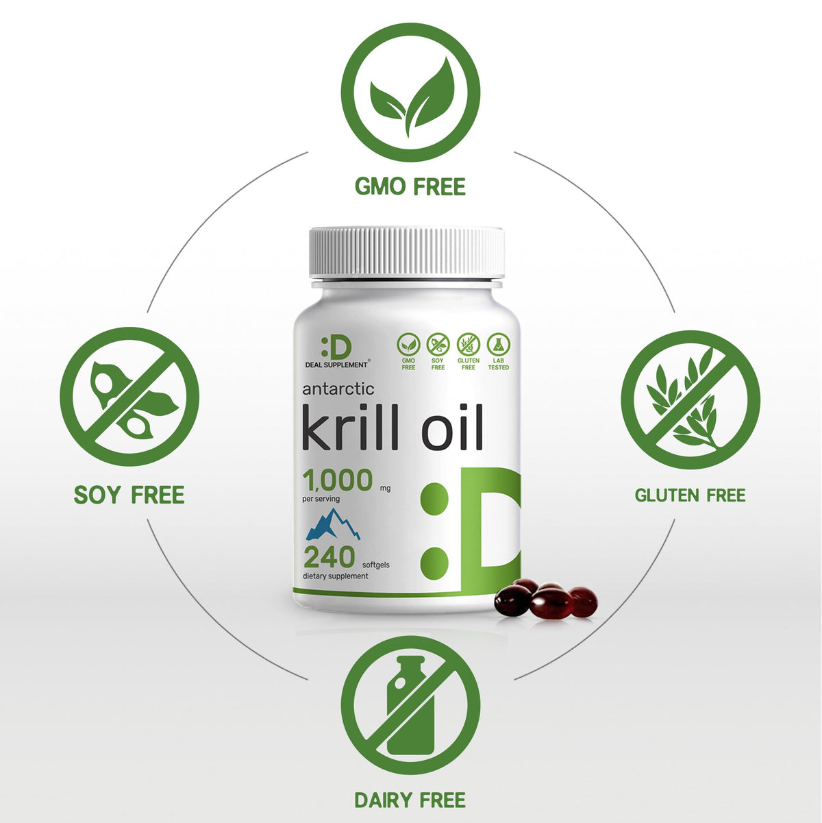 DEAL SUPPLEMENT huile de krill Antarctic 1000 mg détail des gélules